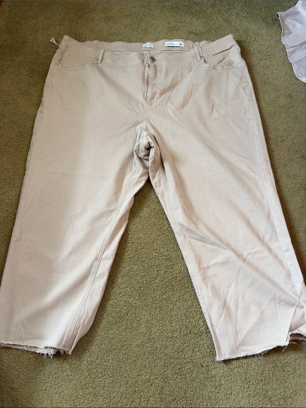 J. Jill Cropped Straight Jeans in Light Beige